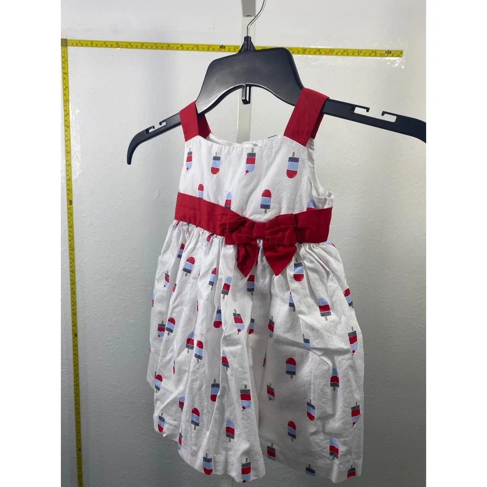 Gymboree Baby Girl Popsicle Print Dress Set Red White Blue 12-18 Months
